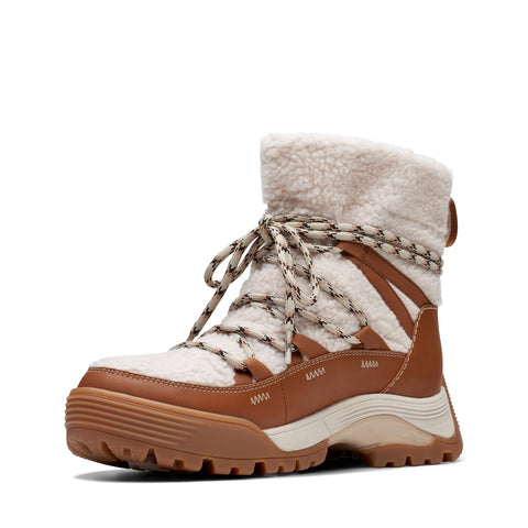 Clarks ATL Hike Up Waterproof 26173408 Womens Beige Leather Hiking Boots