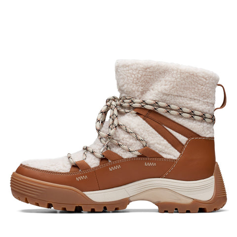 Clarks ATL Hike Up Waterproof 26173408 Womens Beige Leather Hiking Boots