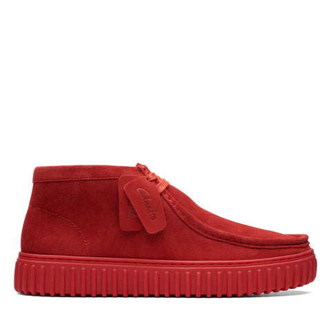 Clarks Torhill Hi 26173661 Mens Red Suede Lace Up Chukkas Boots