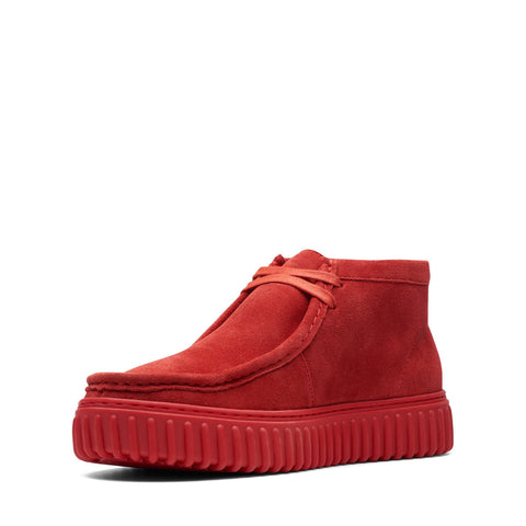 Clarks Torhill Hi 26173661 Mens Red Suede Lace Up Chukkas Boots