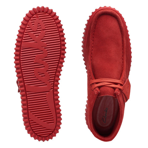 Clarks Torhill Hi 26173661 Mens Red Suede Lace Up Chukkas Boots