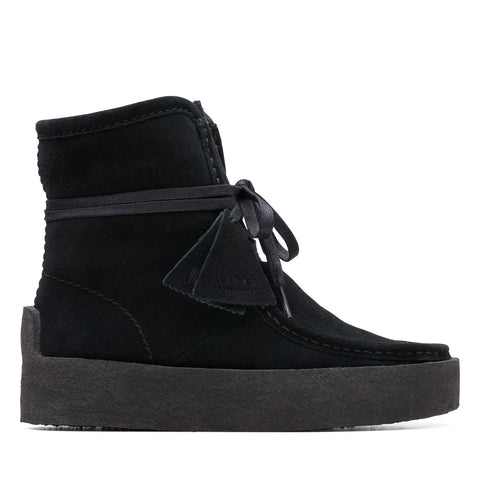 Clarks Wallabee Cup HI 26174014 Womens Black Leather Casual Dress Boots