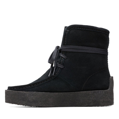 Clarks Wallabee Cup HI 26174014 Womens Black Leather Casual Dress Boots
