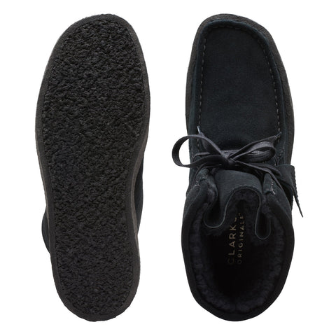 Clarks Wallabee Cup HI 26174014 Womens Black Leather Casual Dress Boots