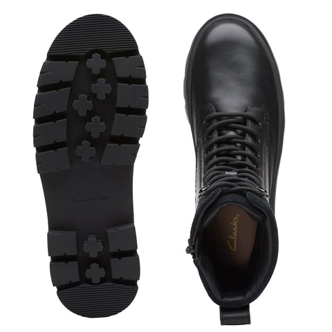Clarks Orianna 2 Hike 26174060 Womens Black Leather Lace Up Casual Boots