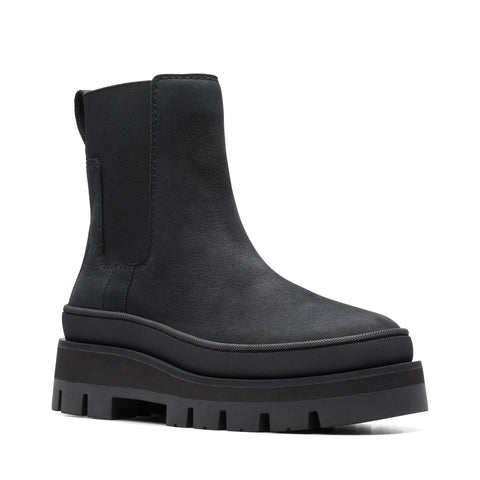 Clarks Orianna 2 Top 26174067 Womens Black Nubuck Slip On Casual Dress Boots
