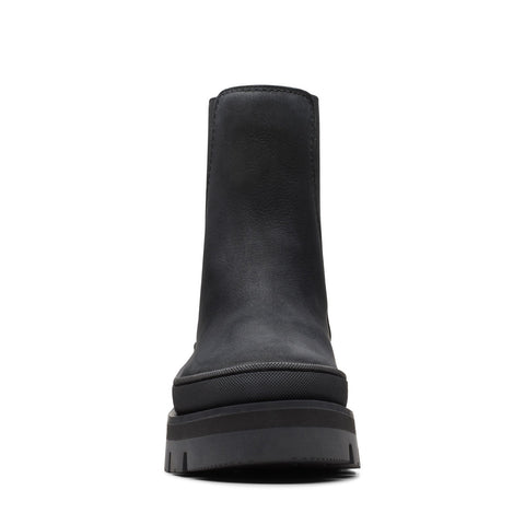 Clarks Orianna 2 Top 26174067 Womens Black Nubuck Slip On Casual Dress Boots