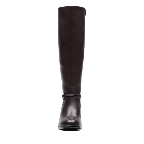 Clarks Emily 2 Sky 26174084 Womens Brown Narrow Leather Knee High Boots