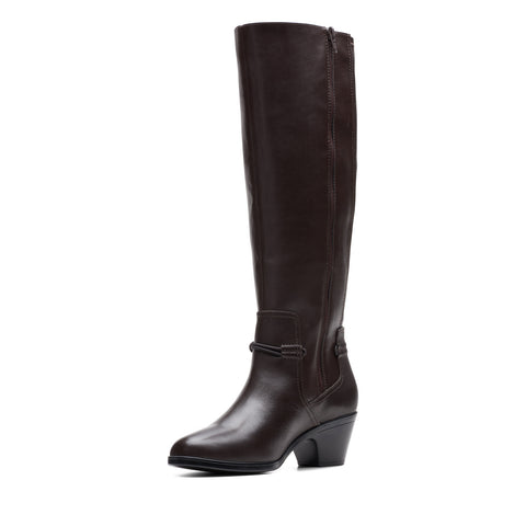 Clarks Emily 2 Sky 26174084 Womens Brown Narrow Leather Knee High Boots