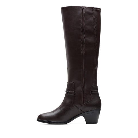 Clarks Emily 2 Sky 26174084 Womens Brown Narrow Leather Knee High Boots