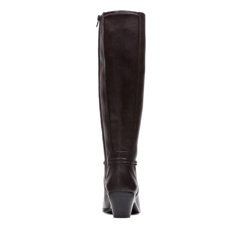Clarks Emily 2 Sky 26174084 Womens Brown Leather Zipper Knee High Boots