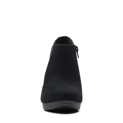 Clarks Ambyr Hope 26174110 Womens Black Wide Suede Ankle & Booties Boots