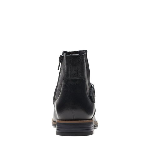 Clarks Camzin Loop 26174150 Womens Black Leather Ankle & Booties Boots