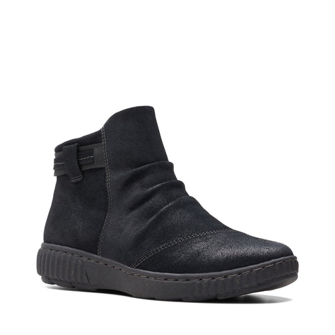 Clarks Caroline Derby 26174158 Womens Black Wide Suede Ankle & Booties Boots