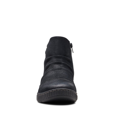 Clarks Caroline Derby 26174158 Womens Black Wide Suede Ankle & Booties Boots