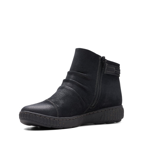 Clarks Caroline Derby 26174158 Womens Black Wide Suede Ankle & Booties Boots