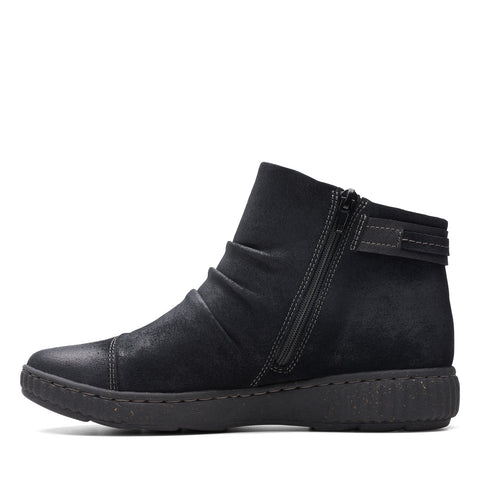 Clarks Caroline Derby 26174158 Womens Black Wide Suede Ankle & Booties Boots