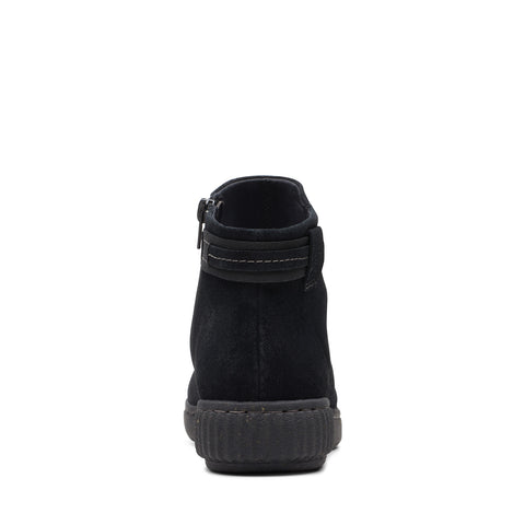 Clarks Caroline Derby 26174158 Womens Black Wide Suede Ankle & Booties Boots