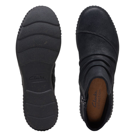 Clarks Caroline Derby 26174158 Womens Black Wide Suede Ankle & Booties Boots