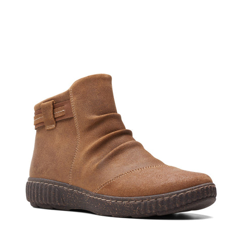 Clarks Caroline Derby 26174160 Womens Brown Wide Suede Ankle & Booties Boots