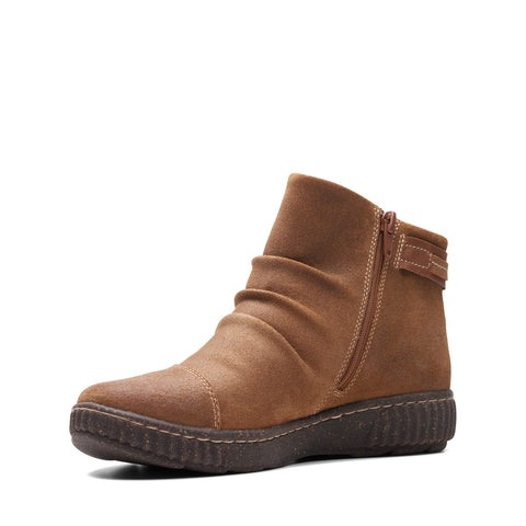 Clarks Caroline Derby 26174160 Womens Brown Wide Suede Ankle & Booties Boots