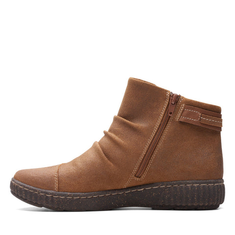 Clarks Caroline Derby 26174160 Womens Brown Wide Suede Ankle & Booties Boots