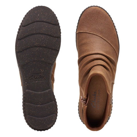 Clarks Caroline Derby 26174160 Womens Brown Wide Suede Ankle & Booties Boots