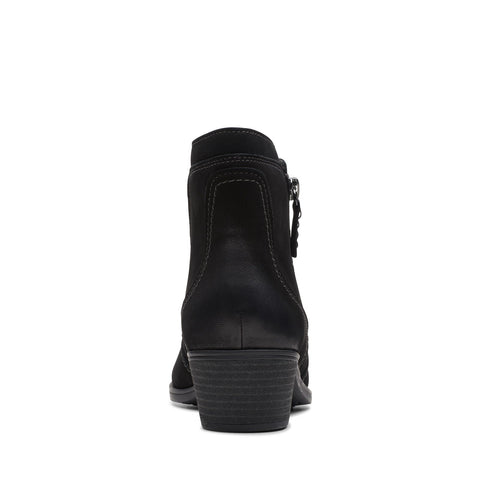 Clarks Charlten Ave 26174174 Womens Black Nubuck Zipper Ankle & Booties Boots