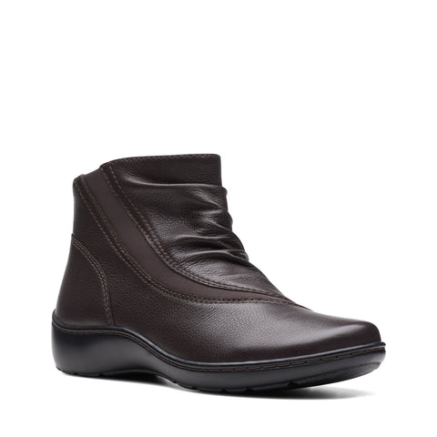 Clarks Cora Derby 26174191 Womens Brown Leather Zipper Ankle & Booties Boots