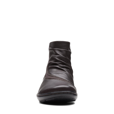 Clarks Cora Derby 26174191 Womens Brown Leather Zipper Ankle & Booties Boots