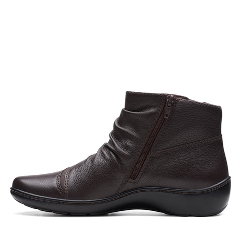 Clarks Cora Derby 26174191 Womens Brown Leather Zipper Ankle & Booties Boots