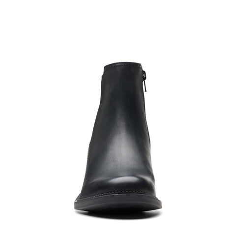 Clarks Maye Palm 26174354 Womens Black Leather Slip On Casual Dress Boots