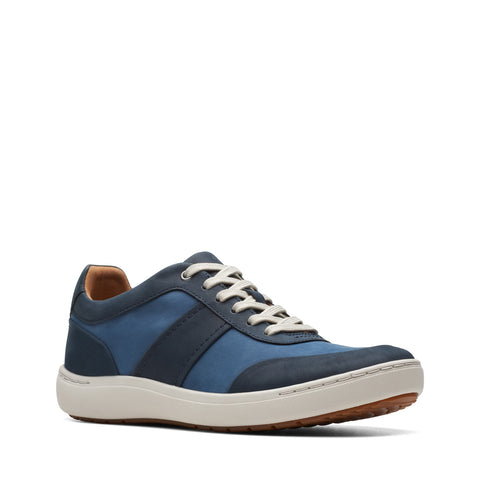Clarks Nalle Fern 26174377 Womens Blue Leather Lifestyle Sneakers Shoes