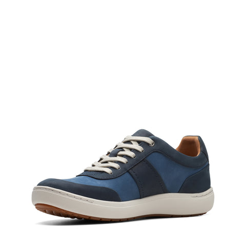 Clarks Nalle Fern 26174377 Womens Blue Leather Lifestyle Sneakers Shoes