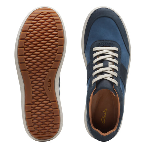 Clarks Nalle Fern 26174377 Womens Blue Leather Lifestyle Sneakers Shoes