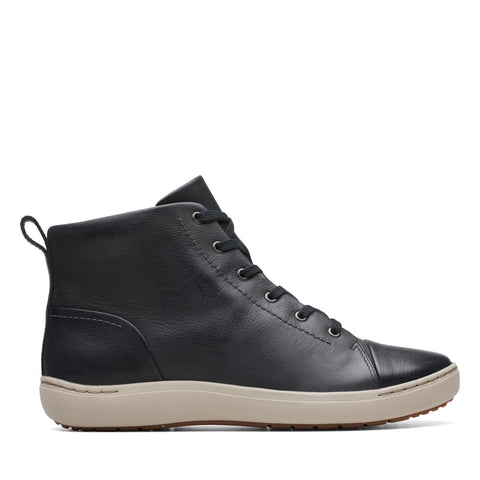 Clarks Nalle Vine 26174385 Womens Black Leather Lifestyle Sneakers Shoes