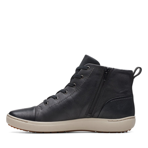 Clarks Nalle Vine 26174385 Womens Black Leather Lifestyle Sneakers Shoes