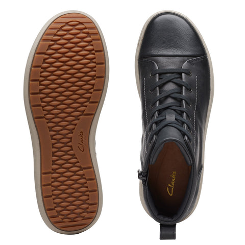 Clarks Nalle Vine 26174385 Womens Black Leather Lifestyle Sneakers Shoes
