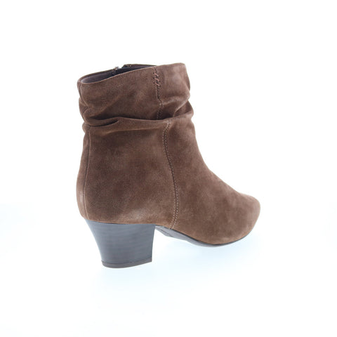 Clarks Teresa Skip 26174446 Womens Brown Wide Suede Ankle & Booties Boots