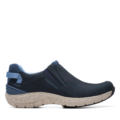 Clarks Wave Plateau AP 26174450 Womens Blue Wide Lifestyle Sneakers Shoes