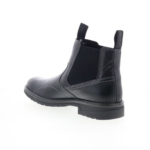 Clarks Morris Easy 26174562 Mens Black Leather Slip On Chelsea Boots 