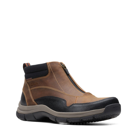 Clarks Walpath Zip 26174620 Mens Brown Wide Leather Casual Dress Boots