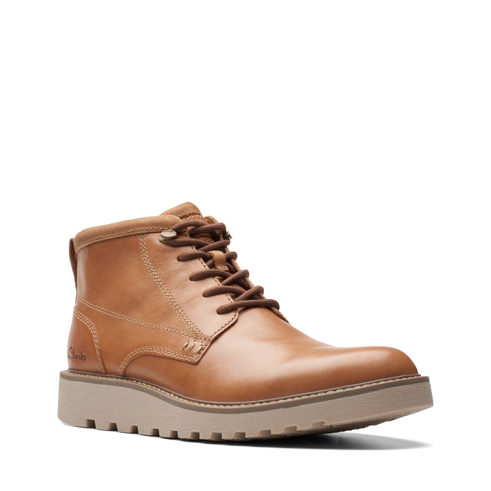 Clarks Barnes Lace 26174636 Mens Brown Leather Lace Up  display picture 1