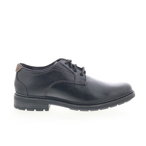 Clarks Un Shire Low Mens Black Wide Oxfords & Lace Ups Plain Toe Shoes 