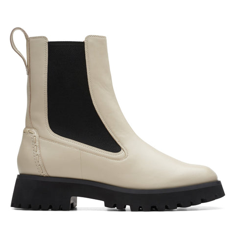 Clarks Stayso Rise 26174711 Womens Beige Leather Slip On Chelsea Boots