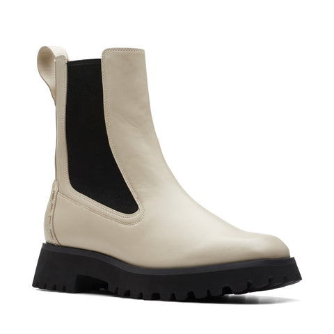 Clarks Stayso Rise 26174711 Womens Beige Leather Slip On Chelsea Boots