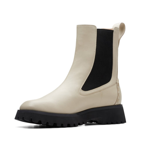 Clarks Stayso Rise 26174711 Womens Beige Leather Slip On Chelsea Boots