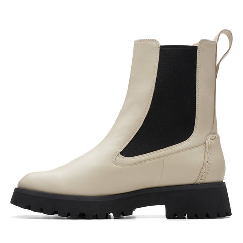 Clarks Stayso Rise 26174711 Womens Beige Leather Slip On Chelsea Boots