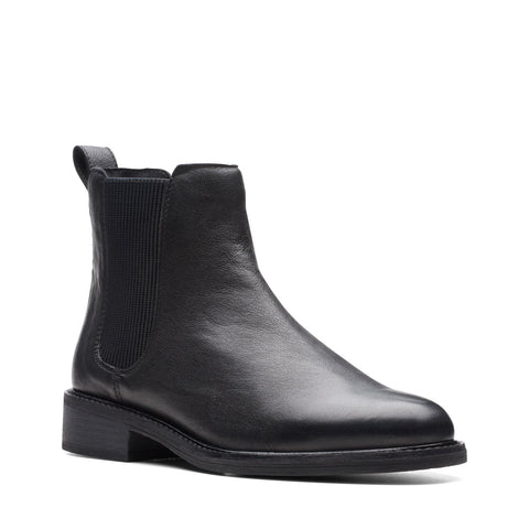 Clarks Cologne Arlo 2 26174767 Womens Black Leather Slip On Chelsea Boots