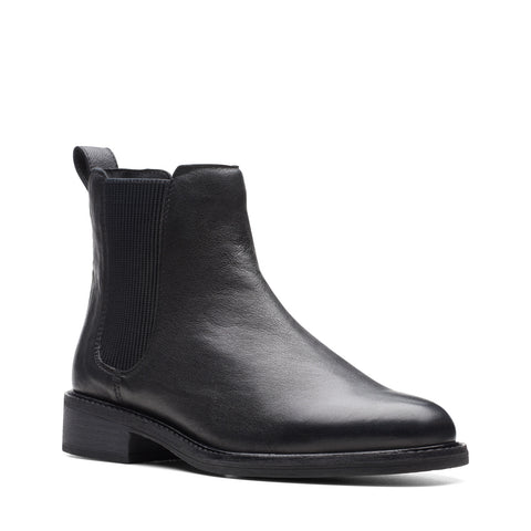 Clarks Cologne Arlo 2 26174767 Womens Black Wide Leather Chelsea Boots